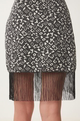 Saia traçada de cintura subida - Antracite