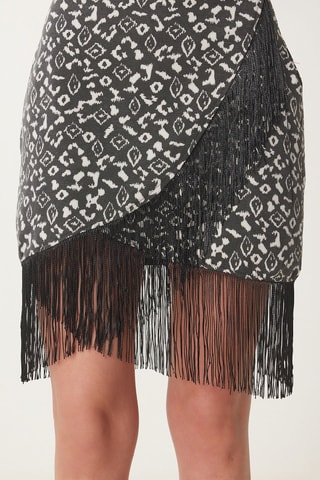 Saia traçada de cintura subida - Antracite