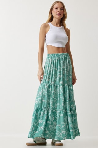 Saia comprida - Verde-água
