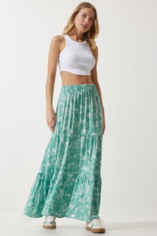 Saia comprida - Verde-água