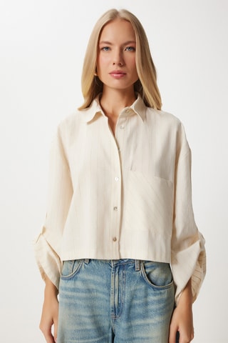 Camisa em linho - Nude