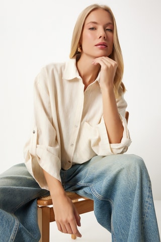 Camisa em linho - Nude