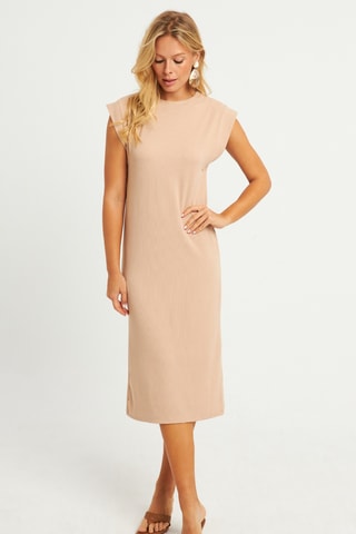 Vestido direito - Bege