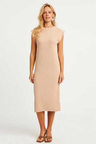 Vestido direito - Bege