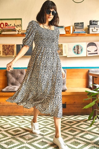 Vestido estilo patinadora - Preto