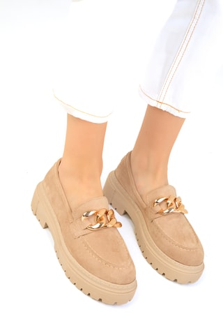 Mocassins de plataforma - Bege