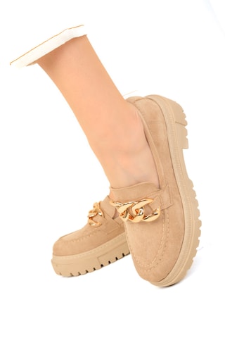 Mocassins de plataforma - Bege