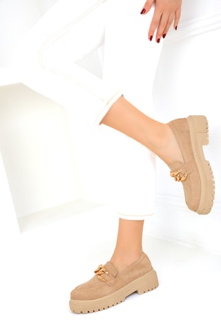 Mocassins de plataforma - Bege