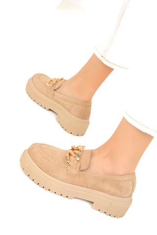 Mocassins de plataforma - Bege