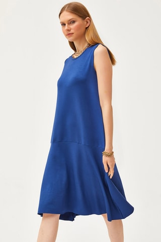 Vestido trapézio - Azul-marinho