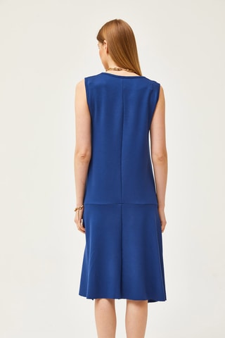 Vestido trapézio - Azul-marinho