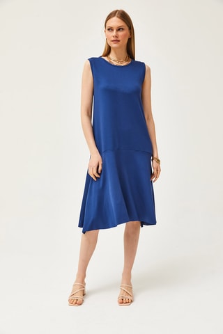 Vestido trapézio - Azul-marinho