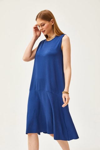 Vestido trapézio - Azul-marinho