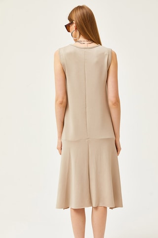 Vestido trapézio - Bege