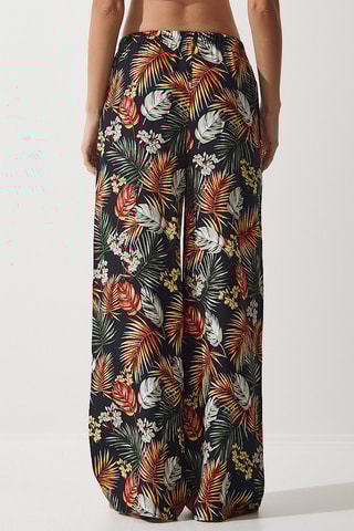 Calças palazzo - Preto e vermelho tijolo