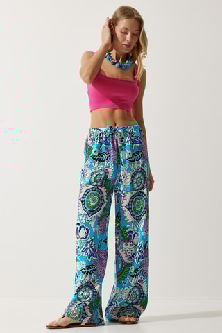 Calças palazzo - Turquesa