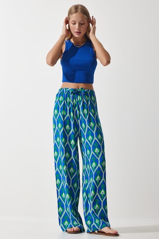 Calças palazzo - Azul-eléctrico