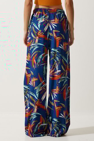 Calças palazzo - Azul-marinho