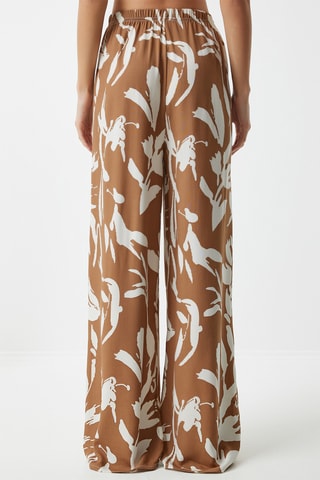 Calças palazzo - Castanho-claro