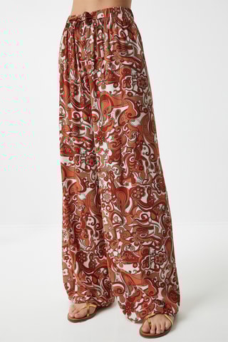 Calças palazzo - Vermelho-tijolo