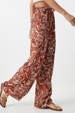 Calças palazzo - Vermelho-tijolo