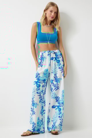 Calças palazzo - Azul-celeste