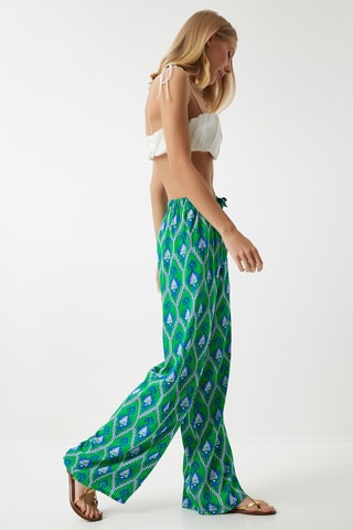 Calças palazzo - Verde-claro