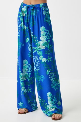 Calças palazzo - Turquesa