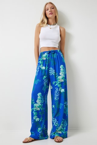 Calças palazzo - Turquesa