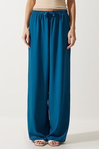 Calças palazzo - Azul-petróleo