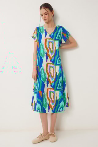 Vestido direito - Azul-cobalto