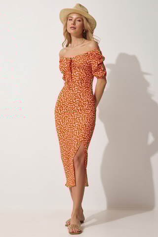 Vestido direito - Laranja