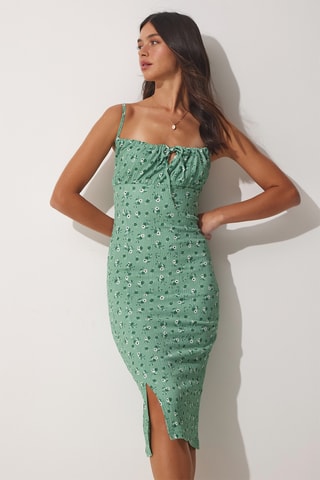 Vestido direito - Verde-claro