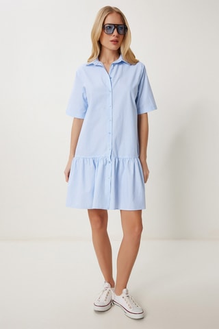 Vestido-camisa - Azul-celeste
