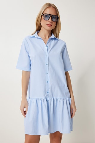Vestido-camisa - Azul-celeste