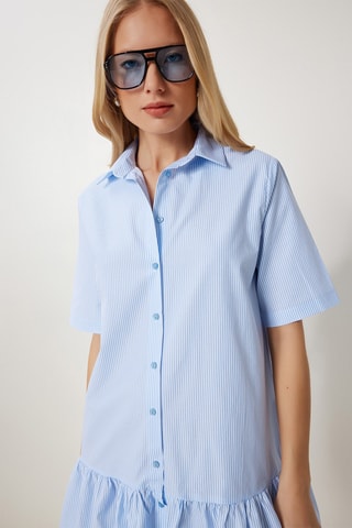 Vestido-camisa - Azul-celeste