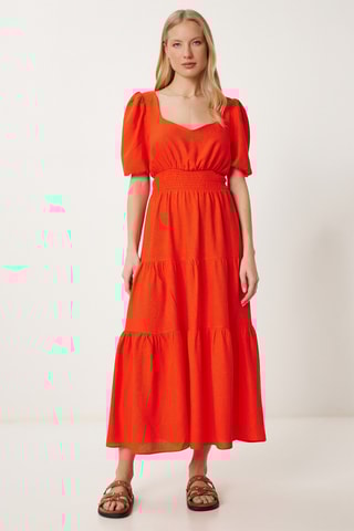 Vestido estilo patinadora - Laranja
