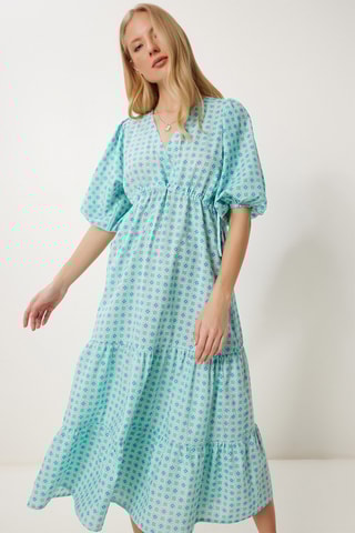 Vestido estilo patinadora - Verde-água