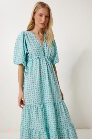 Vestido estilo patinadora - Verde-água