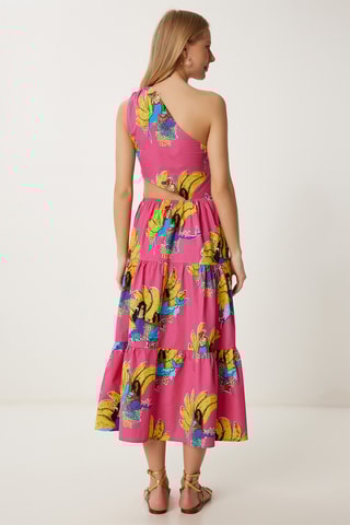 Vestido assimétrico - Rosa