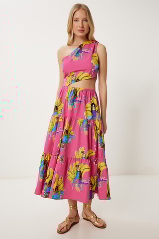 Vestido assimétrico - Rosa