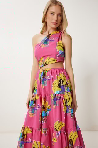 Vestido assimétrico - Rosa