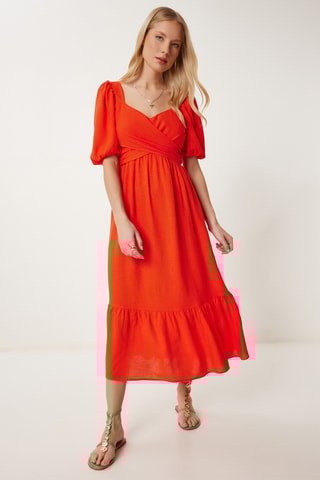 Vestido estilo patinadora - Laranja