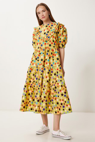 Vestido estilo patinadora - Amarelo