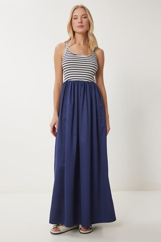 Vestido comprido - Azul-marinho