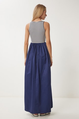 Vestido comprido - Azul-marinho