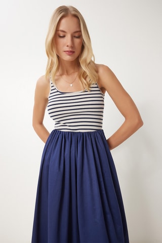 Vestido comprido - Azul-marinho