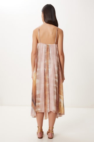 Vestido comprido dip and dye - Azul-cobalto