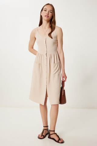 Vestido-camisa - Bege