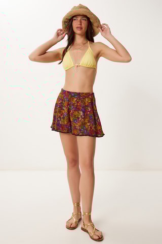 Calções de cintura subida - Laranja